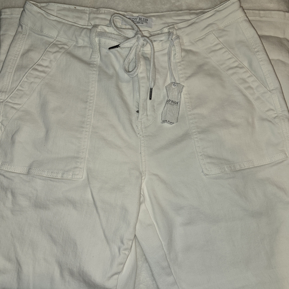 Judy Blue Off-White Zipper Pants